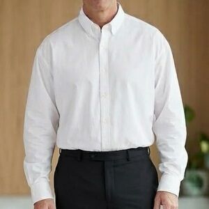 Amazon Essentials Men's XL Slim Fit White Poplin Long-Sleeve Button-Down Shirt